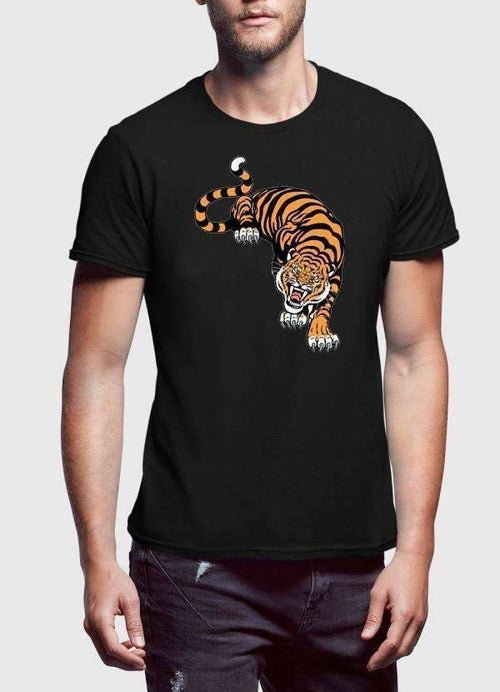 Cornered Tiger Printed T-Shirt - Salons