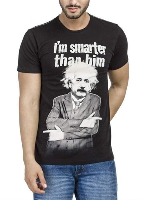 Einstein I'm Smarter Black Half Sleeve Men T-Shirt - Salons