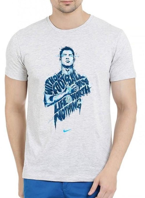 Nothing Without Football Half Sleeves Melange T-shirt - Salons
