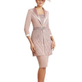 Pale pink delicate weaved mother of the dress suit - Salons