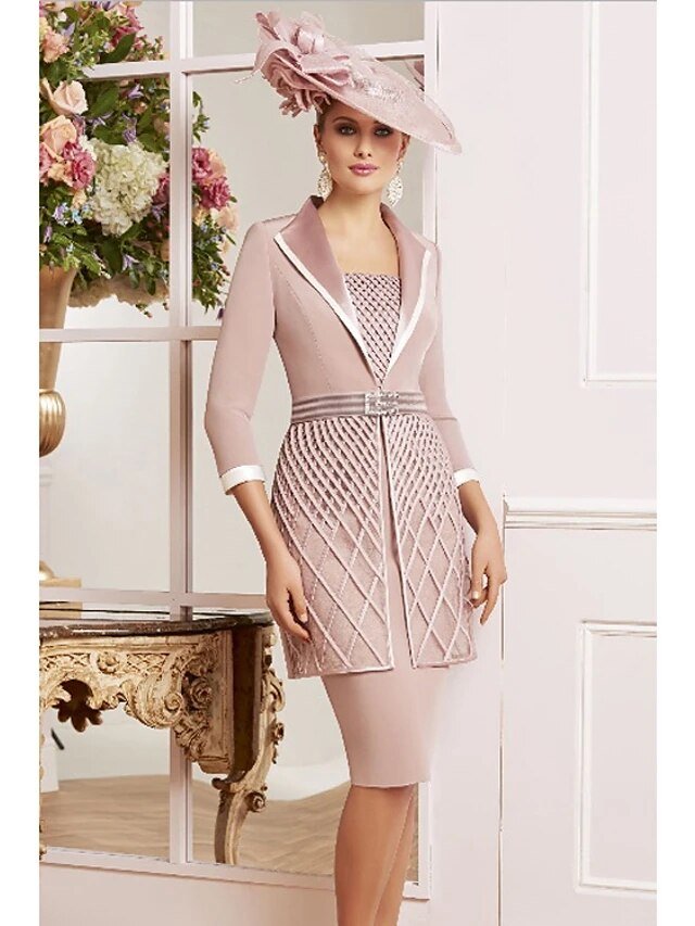 Pale pink delicate weaved mother of the dress suit - Salons
