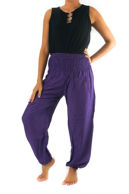 Purple Women Boho Pants Hippie Pants Yoga Pants Harem - Salons