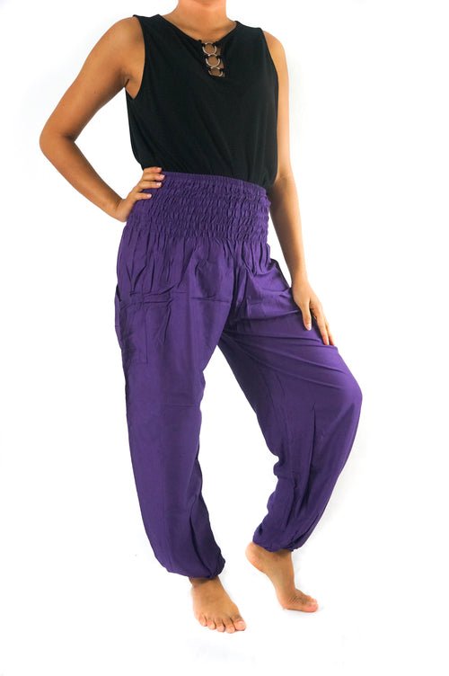 Purple Women Boho Pants Hippie Pants Yoga Pants Harem - Salons
