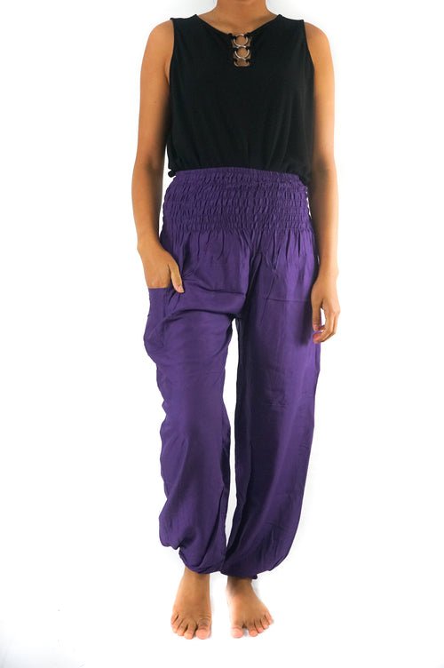 Purple Women Boho Pants Hippie Pants Yoga Pants Harem - Salons