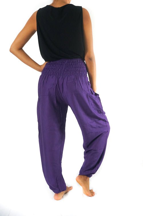 Purple Women Boho Pants Hippie Pants Yoga Pants Harem - Salons