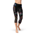 Womens Sugar Skull Capri Leggings - Salons